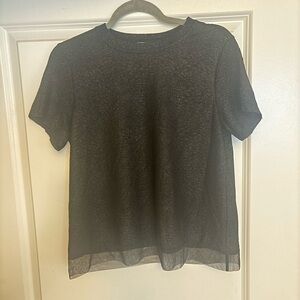 Easel Charcoal Sheer Top
